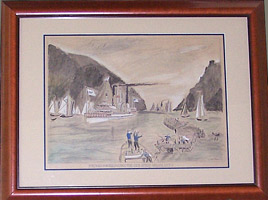 Hudson River Multi-Media on paper